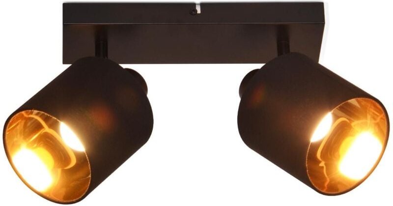 Deckenlampe 2 Flammig Deckenstrahler Schwarz - Deckenleuchte Vintage Deckenspot E14 Flurlampe Schwenkbar 350° MAX.25W St...