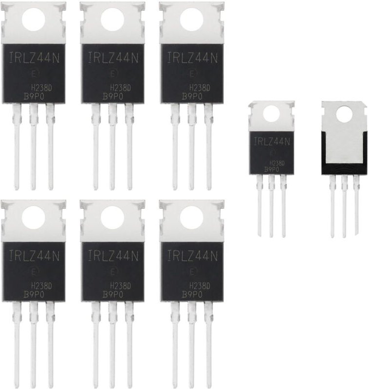 Bluedeer - 6 Pcs Transistoren 47 a 55 v IRLZ44NPBF N-Kanal-Gleichrichter 47 Ampere 55 Volt TO-220