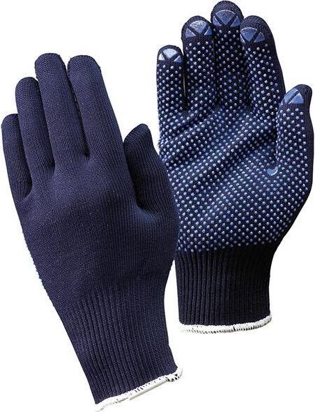 12 Paar Strickhandschuhe Packer genoppt Fortis Gr. 9 blau
