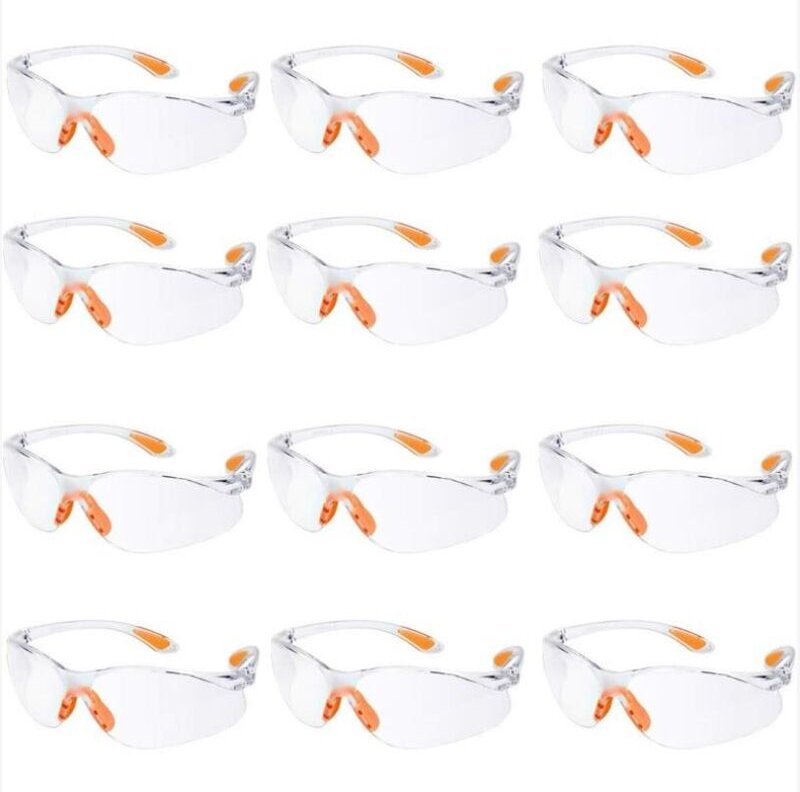 12er-Pack Schutzbrillen, Arbeitsschutzbrillen mit klaren Antibeschlaggläsern, Schutzbrillen für Garten, Labor, Chemie