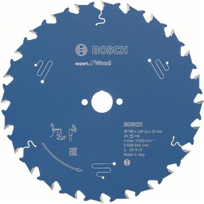 Kreissägeblatt Expert for Wood 190 x 20 x 2,6 mm, 24 - Bosch