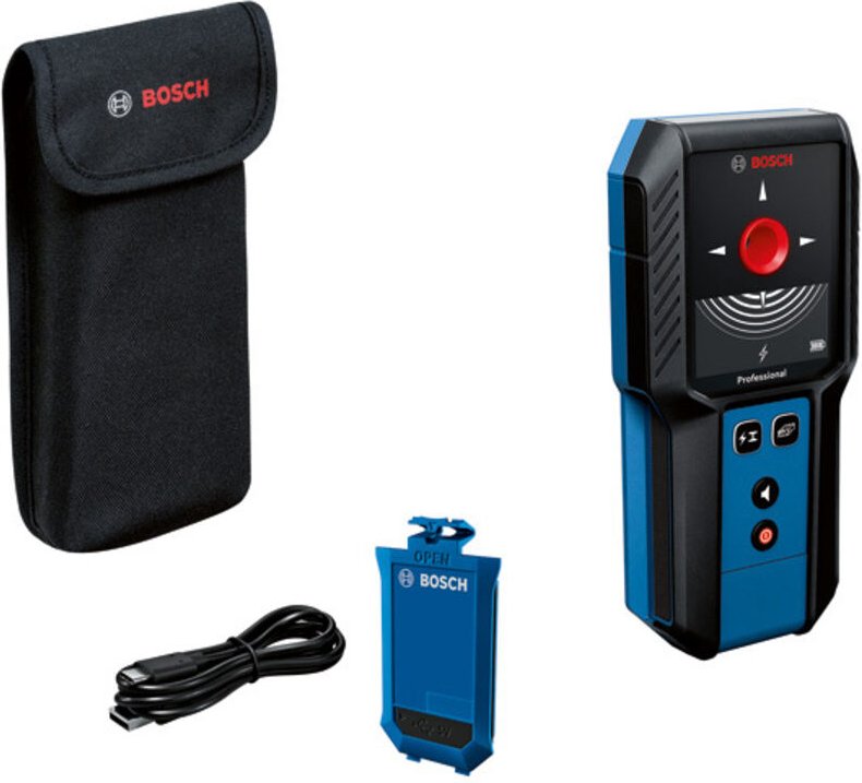 Bosch Ortungsgerät gms 120-27, Akku ba 3.7V 1.0Ah a und USB-C-Kabel in Tasche