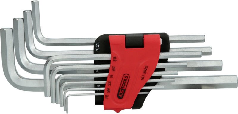 KS-Tools 151.5020 Innensechskant-Winkelstiftschlüs sel-Satz, lang, 10-tlg. Zoll