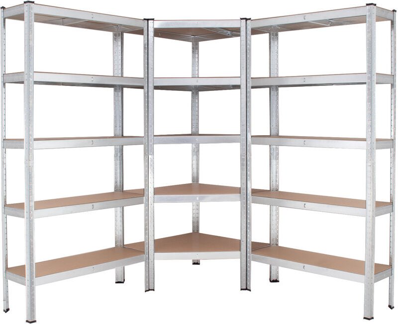 Regalsystem 3-teilig - 1x Eckregal 180x75x75x30x30 cm & 2x Lagerregal 180x90x30 cm 2625 kg