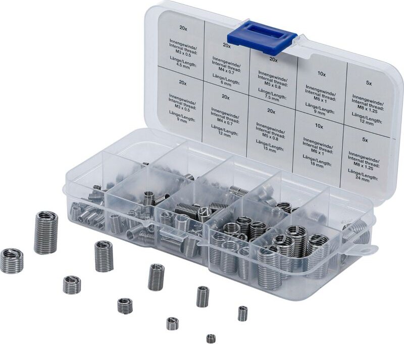 Gewinde-Reparatureinsatz-Sortiment Edelstahl 150-tlg.