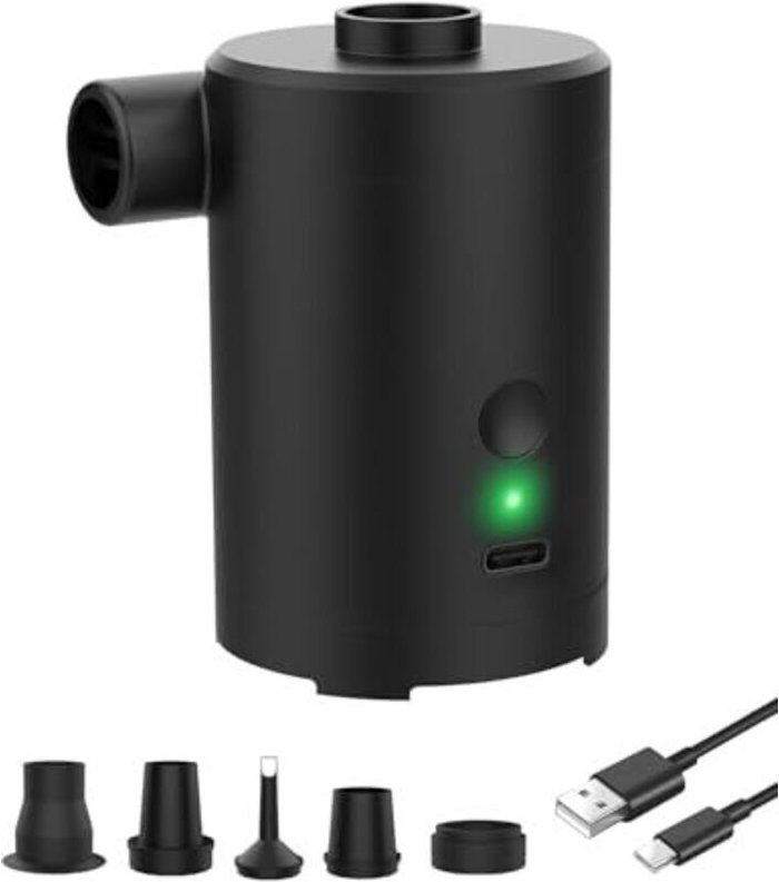 Elektrische Luftpumpe, wiederaufladbarer 3600-mAh-Akku, schnelles Aufblasen und Ablassen der Luft, mit 5 Düsen für Pools...