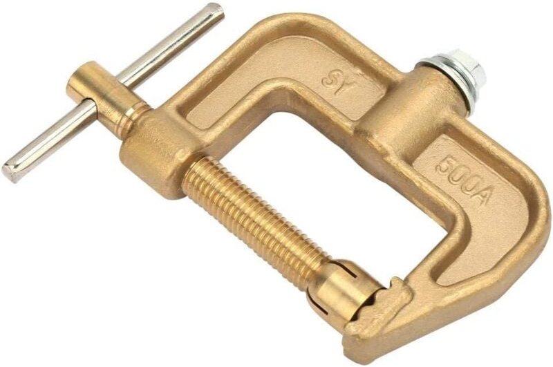 Schweißerdungsklemme, klassisches Messing G-Material 500A Erdungsschweißerdungsklemme für Schweißgerät, C-Erdungsklemme