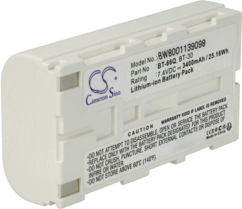 Vhbw - Akku Ersatz für Topcon BT-30, BT-62Q, BT-65Q, BT-66Q für Messgerät (3400mAh, 7,4V, Li-Ion)