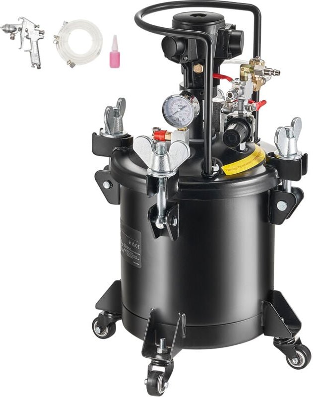 Mophorn - Farbsprühdruckbehälter, 10 l/2,5 Gal. Vollautomatischer Rührdruckbehälter, 70 psi einstellbarer Druck, Farbbeh...