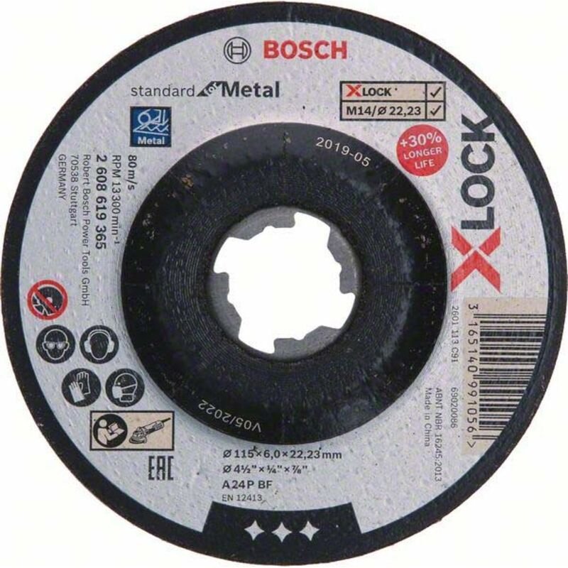 Thumbnail - Bosch PRO Metal X-Lock Schleifscheibe 115 x 6 x 22,23 mm - 2608619365