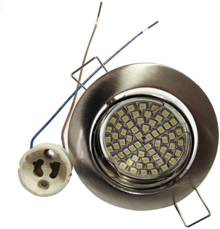 Trade Shop Traesio - Trade Shop - faretto incasso 5W lampadina led GU10 60 smd 220V orientable acciary und bianco - Silb...