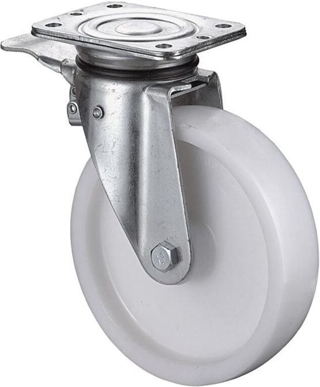 Bs-r Schwerlast-Lenkrolle ø 200 mm mit Feststeller Rad ku weiß 600 kg