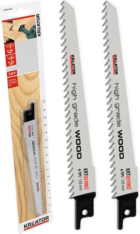 HCS 150 mm Holz-Säbelsägeblatt – 2 Stück Kreator