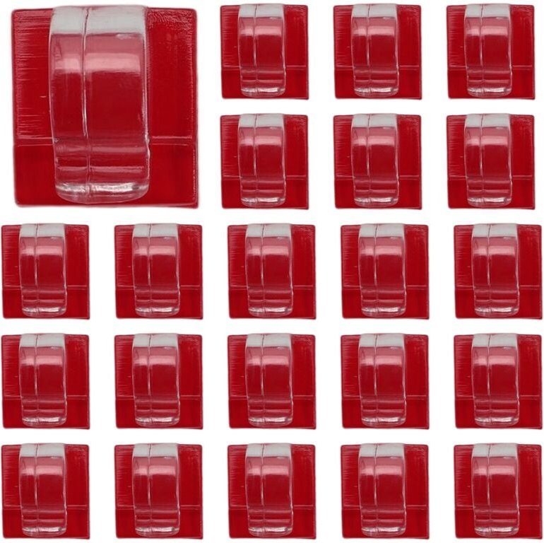 Tlily - Haken für Lichterketten-Clips für den Außenbereich, 30er-Pack, transparenter Lichthaken mit wasserfester Kleberü...