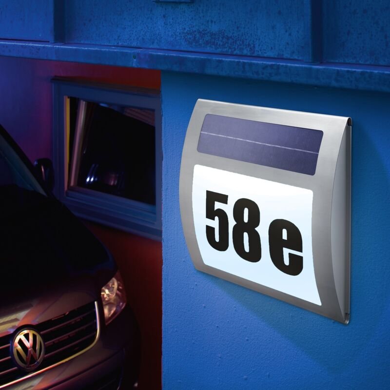 Esotec - Solar Hausnummernleuchte Wave kaltweiß IP44 wetterfest metall 102036
