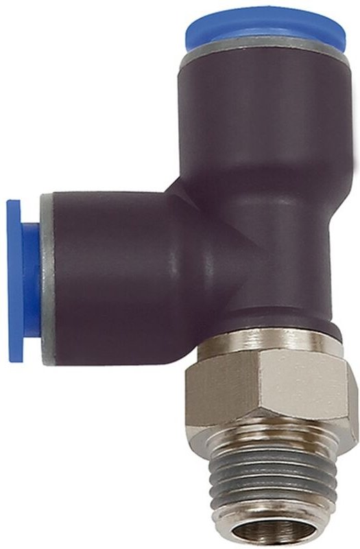 Riegler T-Steckverschr. »Blaue Serie«, L-Form, drehbar, r 1/2 a., Ø6 mm