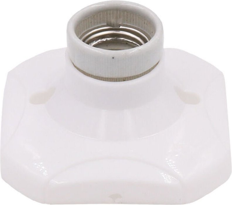 E27-LED-Lampenfassung, E27-Keramikfassung und Kunststoffsockel, E27-Wandfassung, weiße E27-Fassung mit Ring für Eingangs...