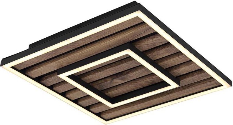 Globo - Deckenlampe Deckenleuchte Panel Holzlampe Wohnzimmerlampe 2 Stufen led l 30 cm