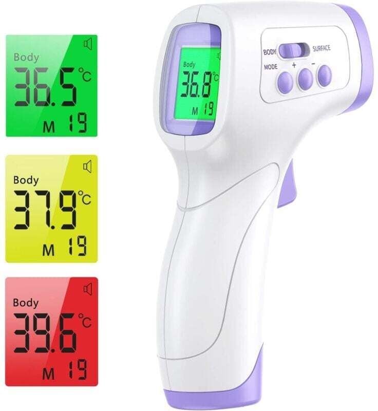 Ymyny - Ulisem Stirnthermometer für Erwachsene, Infrarot-Thermometer mit Fieberalarm, 2-in-1, berührungsloses Stirntherm...