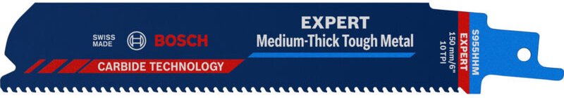 Accessories 2608900373 expert 'Medium-Thick Tough Metal' s 955 hhm Säbelsägeblatt, 1 Stück Säg - Bosch