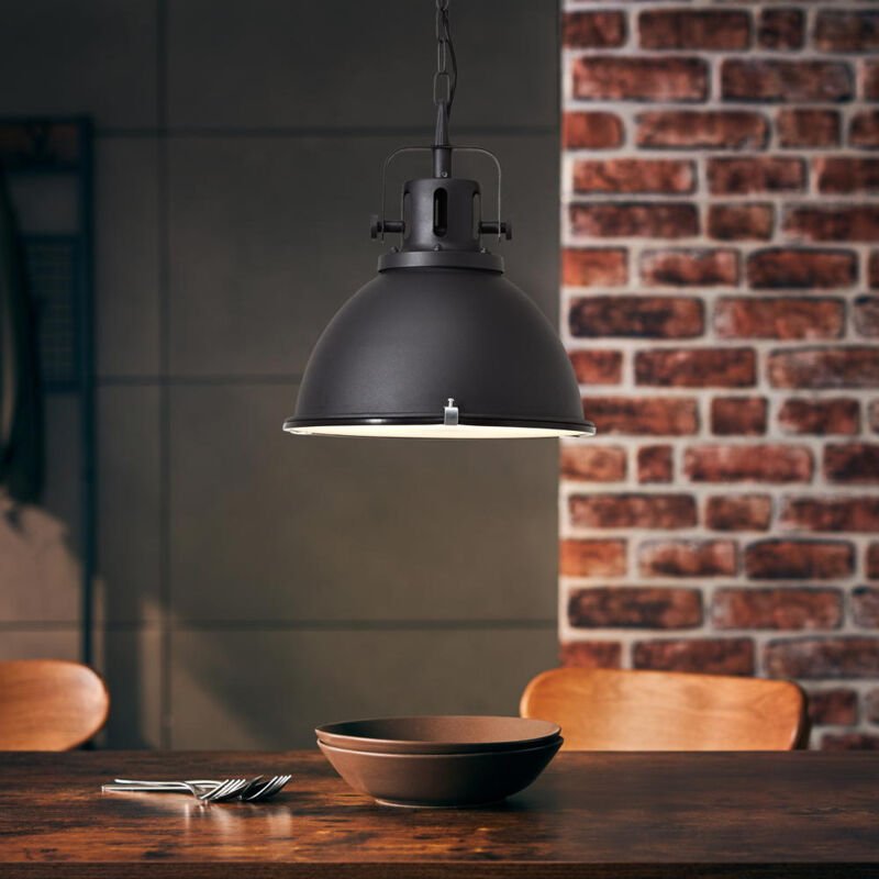 Lampe Jesper Pendelleuchte 38cm Glas schwarz 1x A60, E27, 60W, geeignet für Normallampen (nicht enthalten) Kette ist kür...