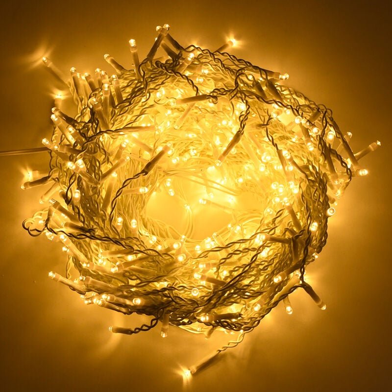 Thumbnail - UISEBRT LED Lichterkette Lichtervorhang 5m für Außen Innen - 200 LEDs Warmweiß Lichterkettenvorhang mit 8 Modi, IP44 Was...