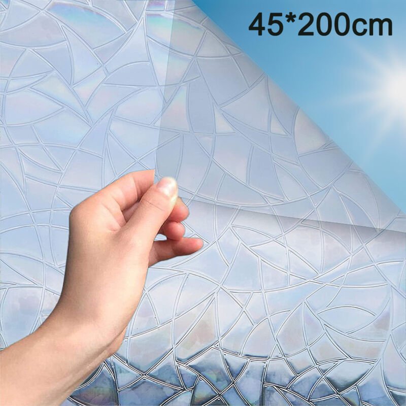 3D-Dekorfolie für Fenster ohne Klebstoff, holografisch, wärmeregulierend, UV-Schutz