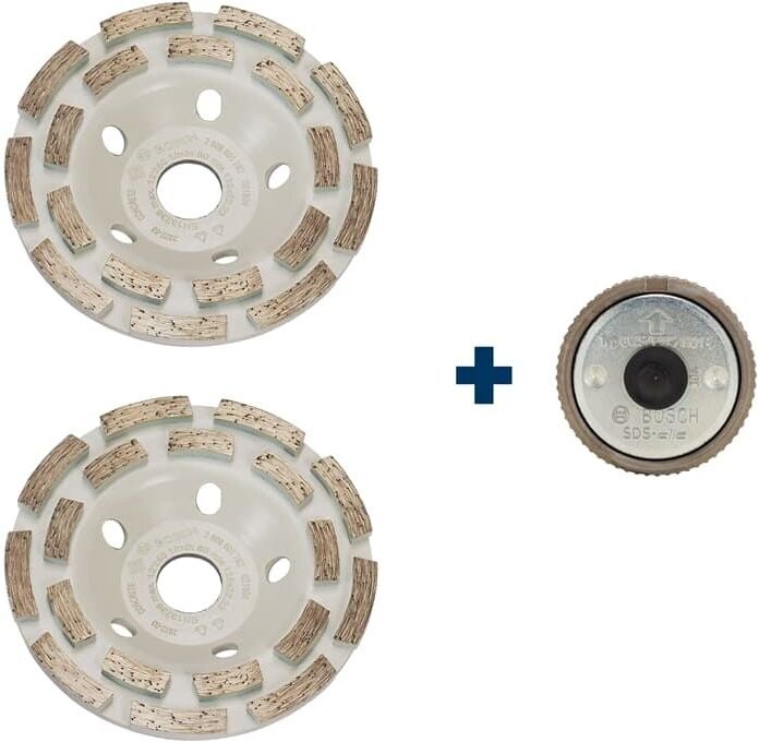 Bosch - Professional 2x Diamantschleifscheiben inkl. Schnellspannmutter sds Clic