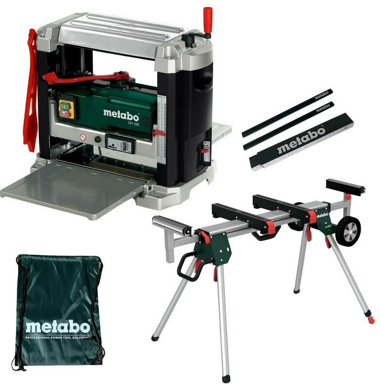 Metabo - Dickenhobel dh 330 + KSU251 + Meterstab + 2 Bleistifte + Sportbeutel