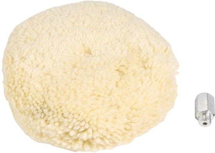 7 Zoll doppelseitiges Polierpad aus Wolle zum Polieren mit 5/8-Zoll-Schraube (1 Stück)