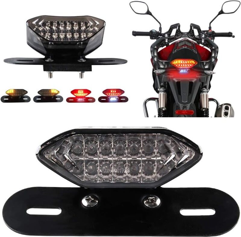 Thumbnail - Beijiyi - Motorrad-LED-Rücklichter, integrierte Bremslichter und Blinker-Kontrollleuchte, 5 w, 20 LEDs, Laufbremse, Blin...