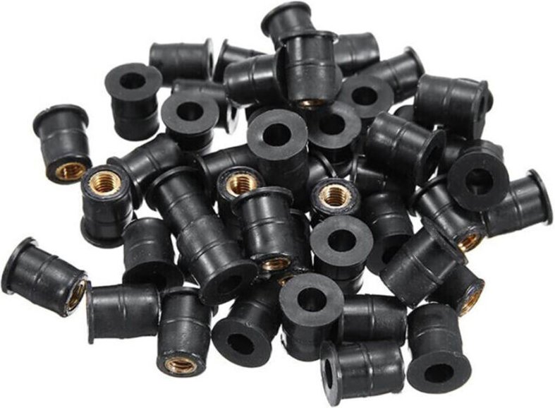 M5-Gummimuttern 5 mm metrisches Motorrad-Windschutzscheiben-Verkleidungsbefestigungswerkzeug 50 Stück