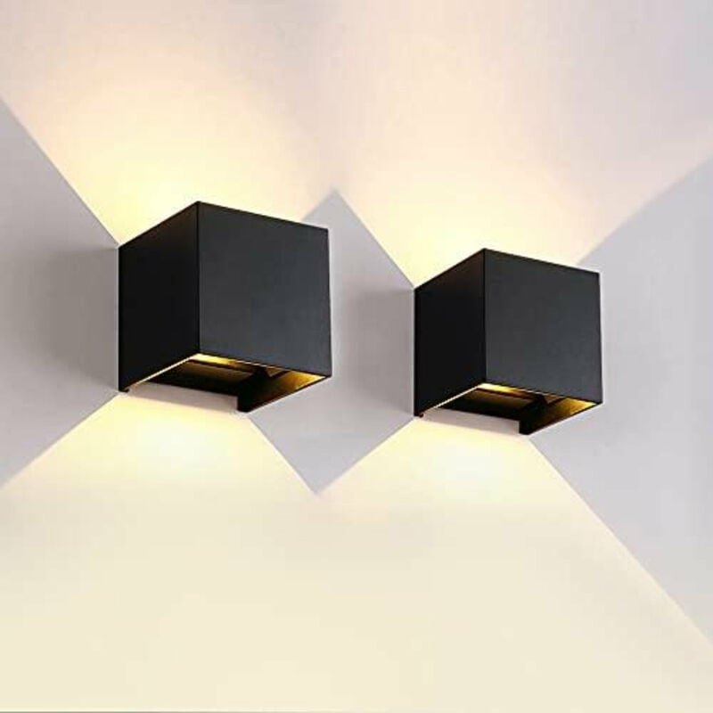 Thumbnail - Goeco - 2 Stück LED-Wandleuchte Außen, Innenwandleuchten mit Einstellbarem Winkel, Außenwandbeleuchtung, Wasserdicht IP6...