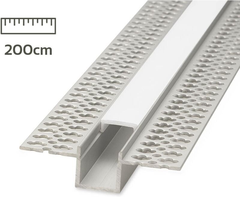 LED Trockenbau U-Einbau-Profil eloxiert 55,5 x 15mm opal - Länge: 200cm