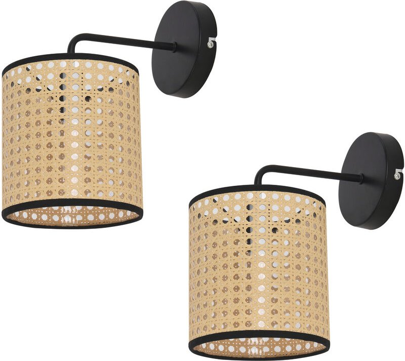 Wandleuchte Southend 2er Set Rattan-Optik [ Lux.pro