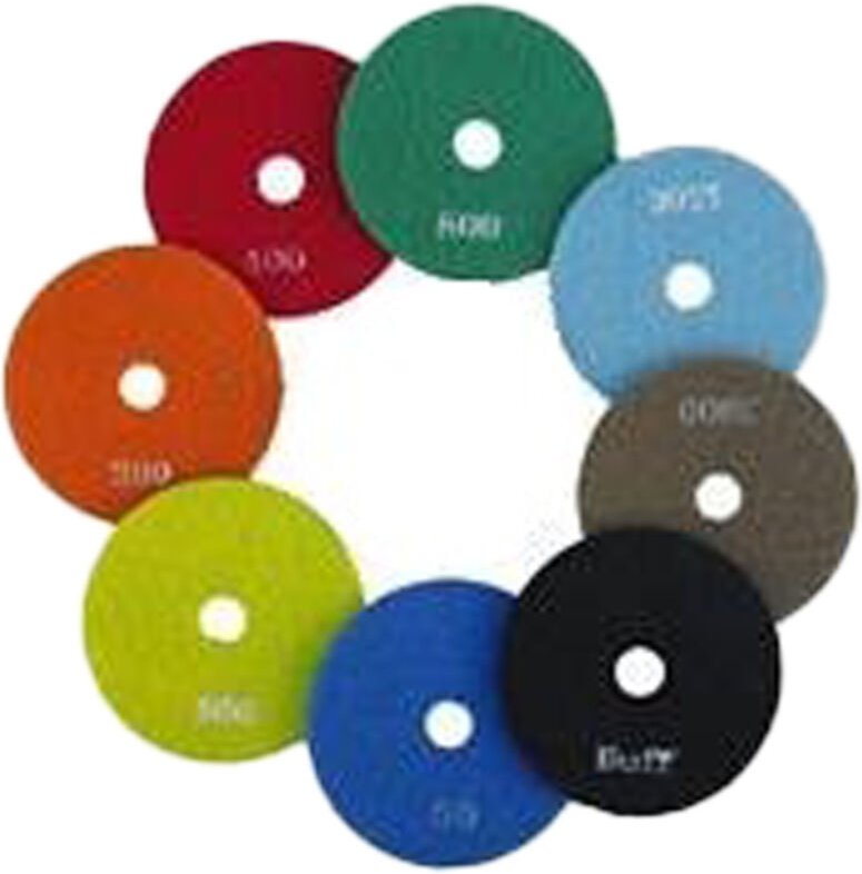 Diamant klett schleif- u. polierpad-set bestehend aus K50, K100, K200, K400, K800, K1500, K3000, buff - Ø100MM