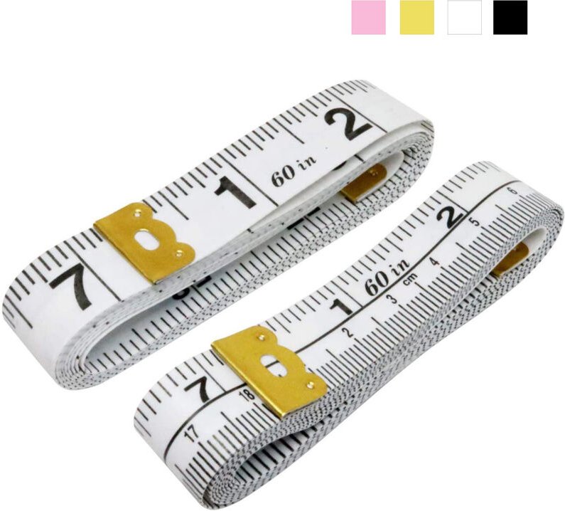 Jn.songs - Schneider Maßband, 150cm Massband 2 in 1 mit cm und Inch Teilung für Körpermaße - Weiß