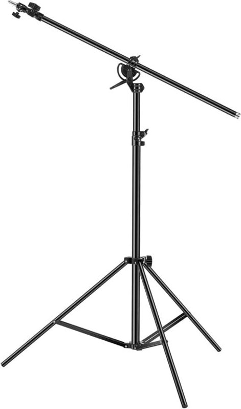 Luftgepolstertes Aluminium-Lichtstativ auf 390 cm, mit Auslegerarm, Sandsack, 1/4-Zoll-Schraube, maximale Tragkraft 5 kg...