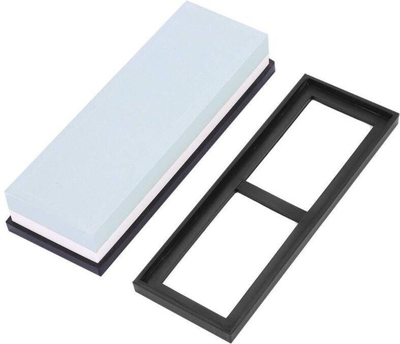 Messerschärfer mit Wasser, Körnung 1000–4000, doppelt abflachend, mit rutschfester Silikonbasis, 18 x 6 x 2,8 cm