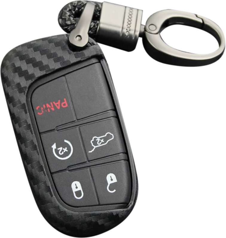 Auto Karbon Faser Smart SchlüSsel Box AnhäNger Halter für Grand Durango Journey Charger