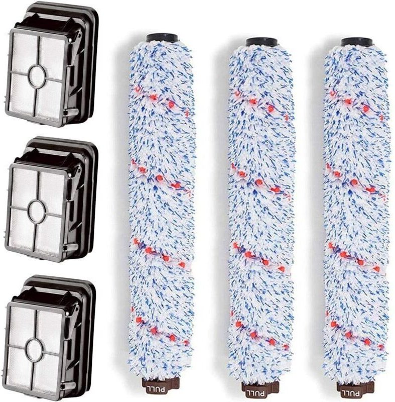 Staubsaugerfilter 1866 und weiche Mehrzweckbürstenwalze 1868, kompatibel mit Bissell CrossWave Ersatzteil 1608683, 160-8...