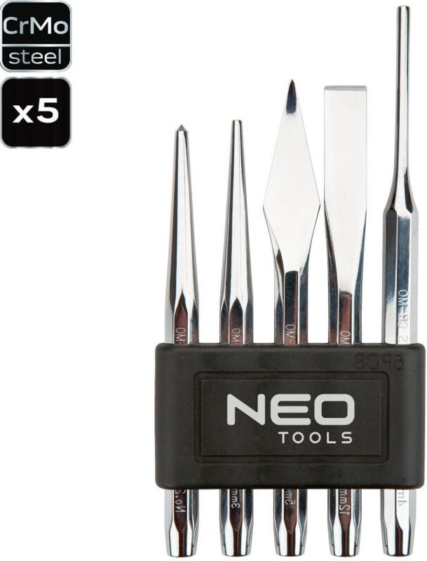 5 tlg. Sechskant Profi Meißel- und Körnerset