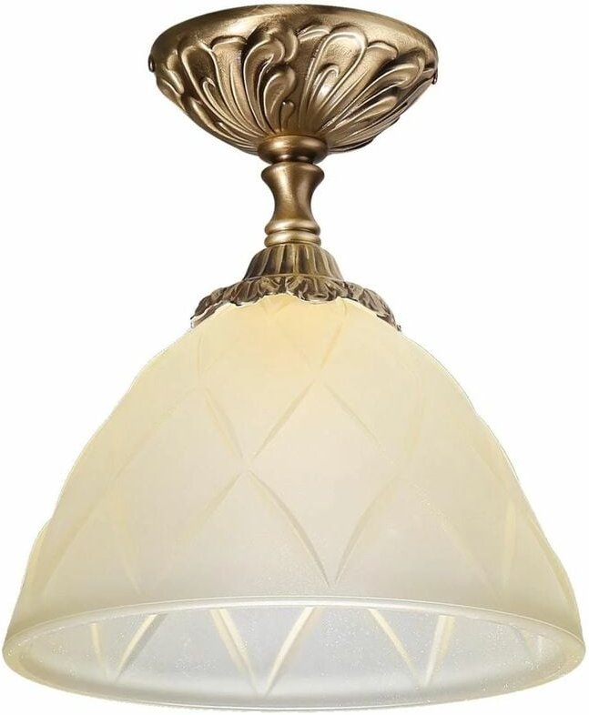 Licht-erlebnisse - Deckenlampe Messing massiv Glas Jugendstil E14 Deckenleuchte