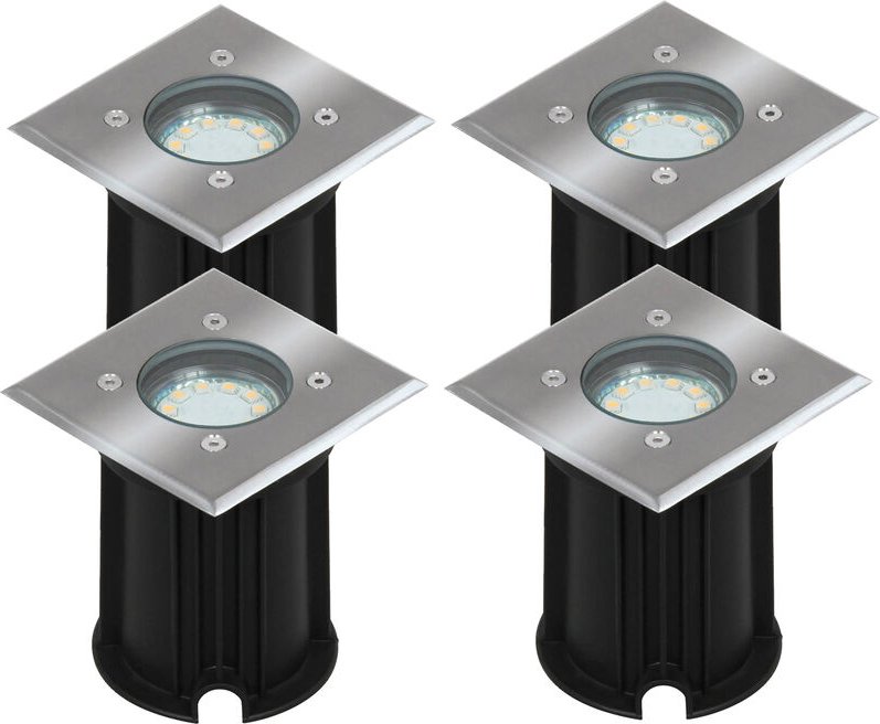 Ranex - 4er-Set LED-Bodeneinbaustrahler Outdoor, eckig, befahrbar, max 800 kg Last, IP65