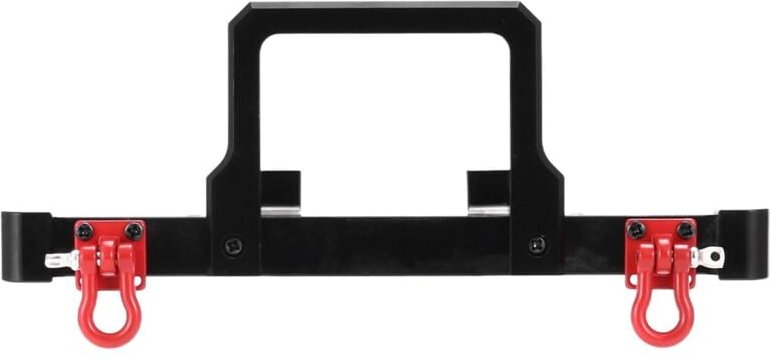 Tlily - Metall-Frontstoßstange mit Abschlepphaken für mn D90 D91 D96 MN-90 MN99S 1/12 RC-Auto-Upgrade-Teilezubehör, Schw...