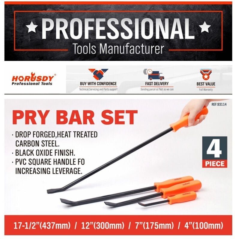 Trade Shop Traesio - Trade Shop - Hebelsatz 4-teilig Werkstattwerkzeug Mechanisch Reifenmonteur Karosserie Karosseriebau...