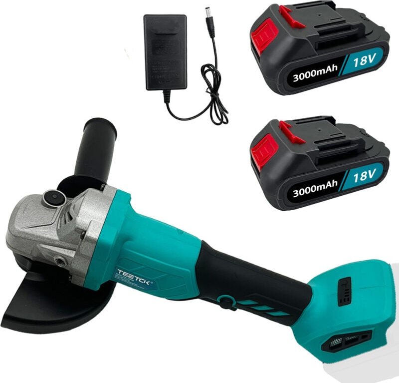 Teetok - Winkelschleifer, 125 mm kabellose bürstenlose Winkelschleifer-Sets, Schleifer, Polierer, Fräser,Kompatibel mit ...