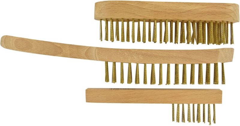 Thumbnail - Tivoly • 3 Handbürsten • Gewellter Messingstahl • FSC-Holz • Zum Abisolieren von Holz • Zum Abisolieren von Kupfer • Zum...