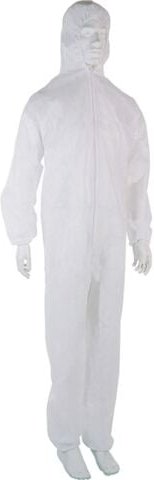 Polypropylen-Overall mit Kapuze und Reißverschluss SINGER - Weiß Größe L - PLYCBC03