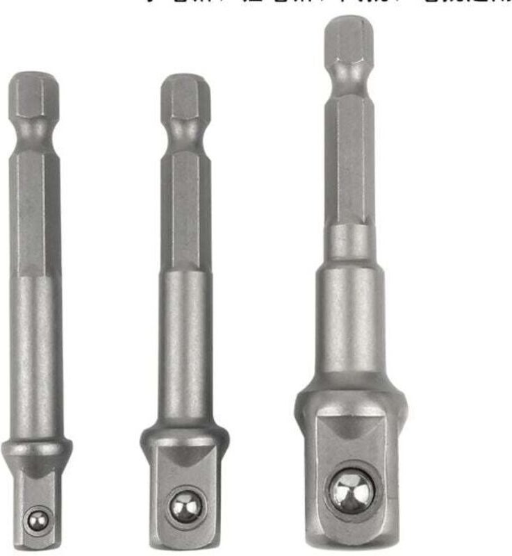 6-Kant-auf-1/4-, 1/2- und 3/8-Zoll-Vierkantantrieb-Adapter – 3-teiliger Sechskant-Steckschlüsseladapter, Steckschlüssela...